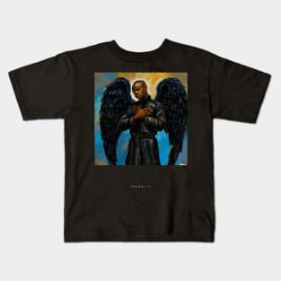 Black Male Angel Kids T-Shirt